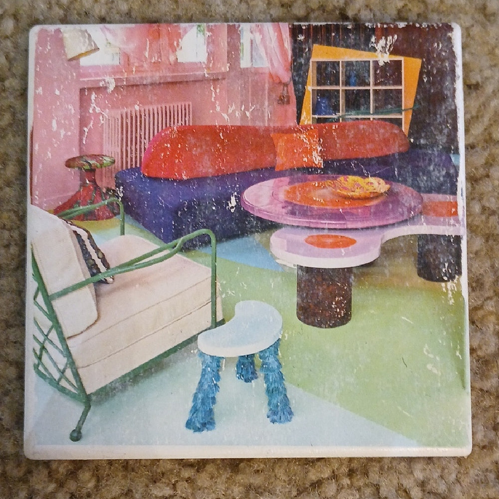 Hand Crafted Artistic Retro MCM Coasters - Multicolor Set (6)