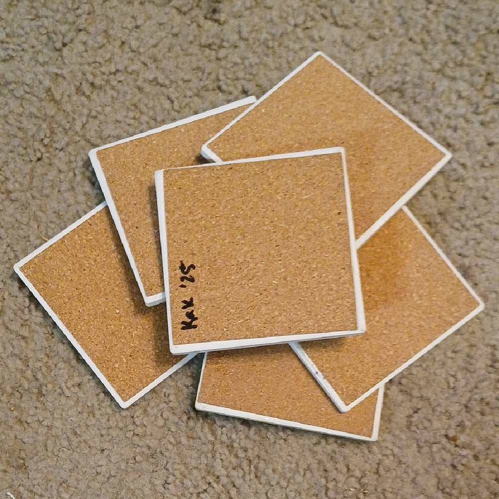 Hand Crafted Artistic Retro MCM Coasters - Multicolor Set (6)