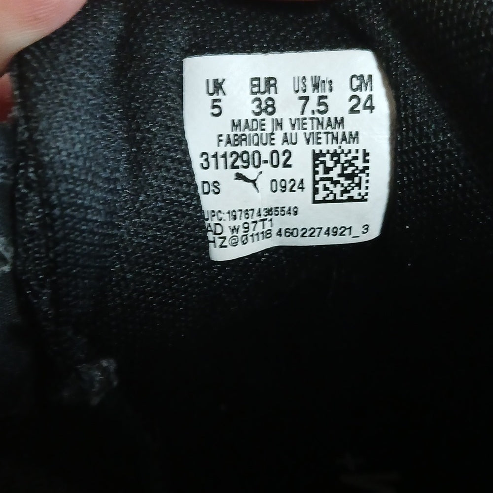 Puma Black & Light Blue Mesh Sneakers with White Sole US 7.5