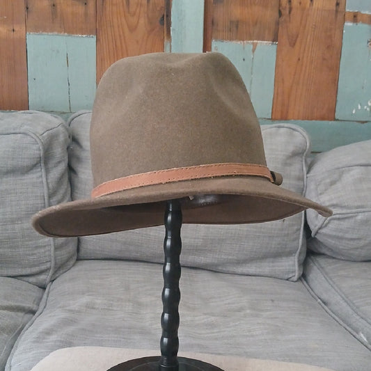 Bailey Brown "Glen" Wool Fedora Hat with Tan Band