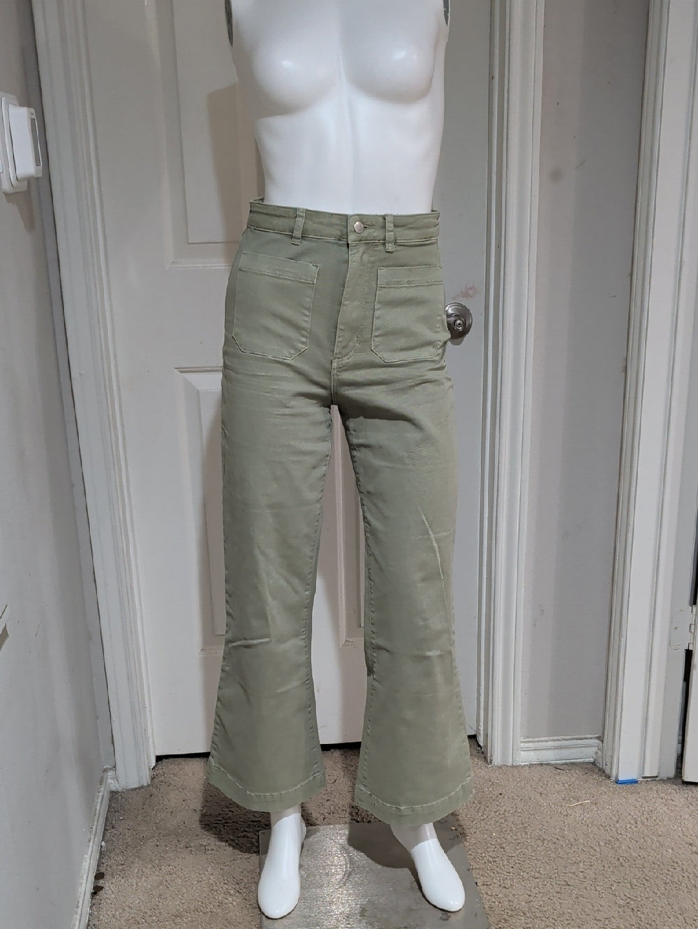 Rolla's High-Waisted Wide-Leg Utility Pants - Sage Green Women's 27