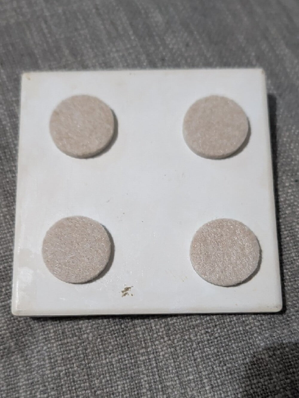 Abstract Botanical Art Tile Coaster - Neutral Tones Handcrafted