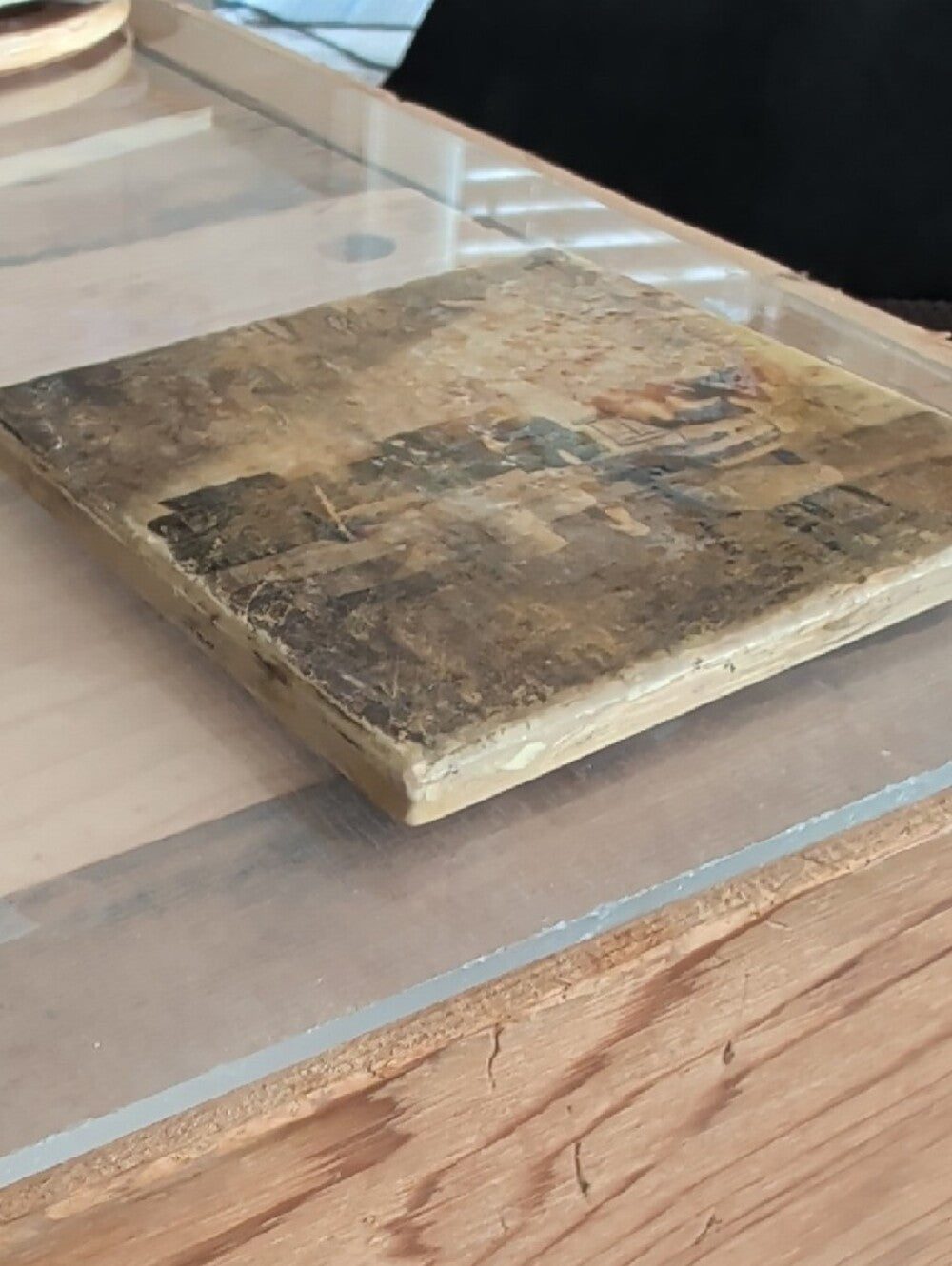 Vintage-Inspired Brown & Tan Abstract Home Art Coaster - Handcrafted