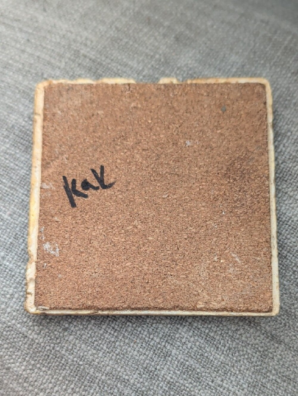 Vintage Living Room Art Coaster in Brown and Beige - Handcrafted