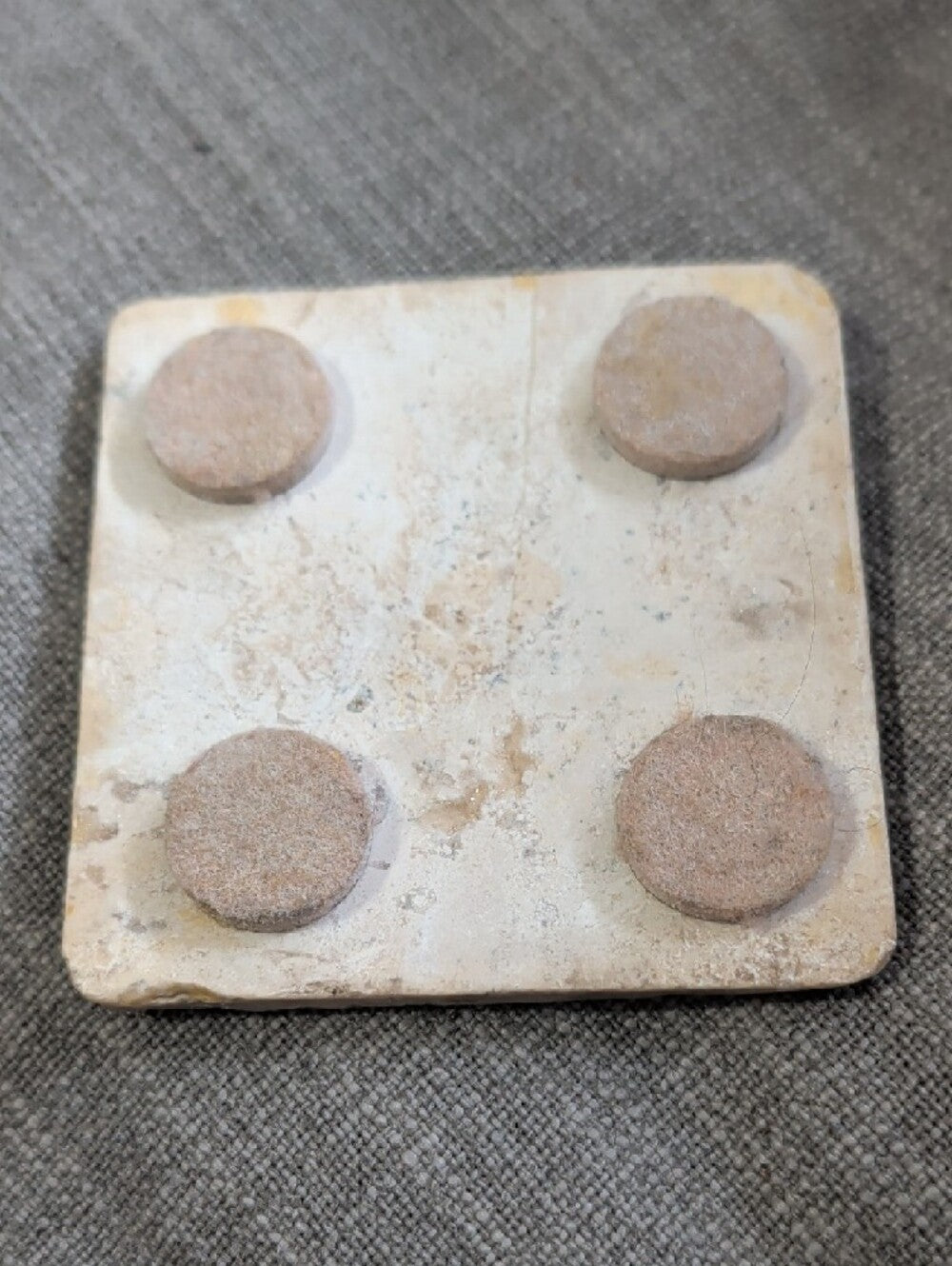 Rustic Peach Square Persian Rug Decorative Stone Coaster - Handcrafted