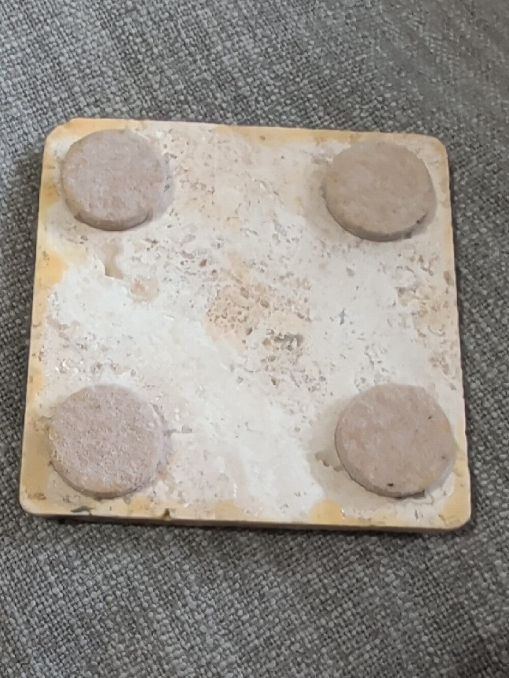 Vintage Beige Stone MCM Coaster - Handcrafted