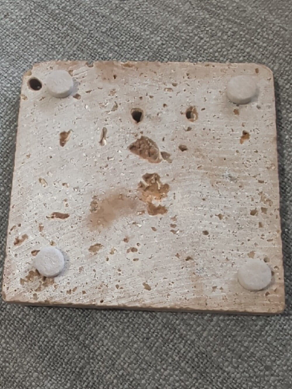Vintage-Inspired Beige Ceramic Vase Stone Coaster - Handcrafted