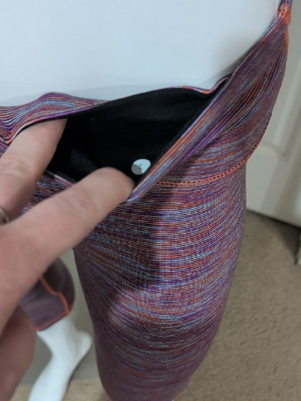 lululemon athletica Striped Purple and Orange Capri Leggings Women's 2