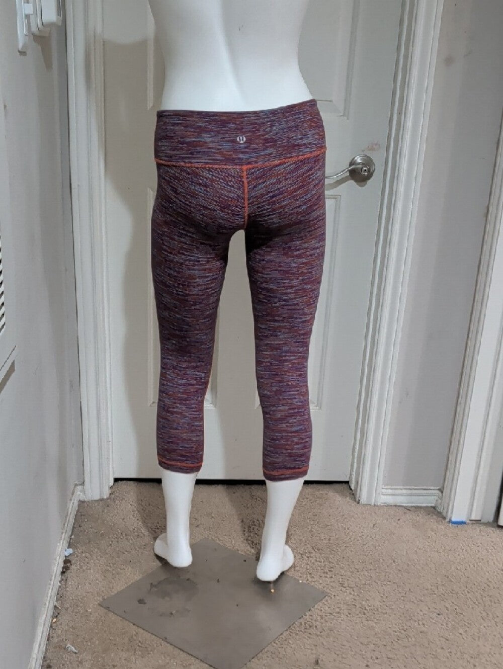 lululemon athletica Striped Purple and Orange Capri Leggings Women's 2