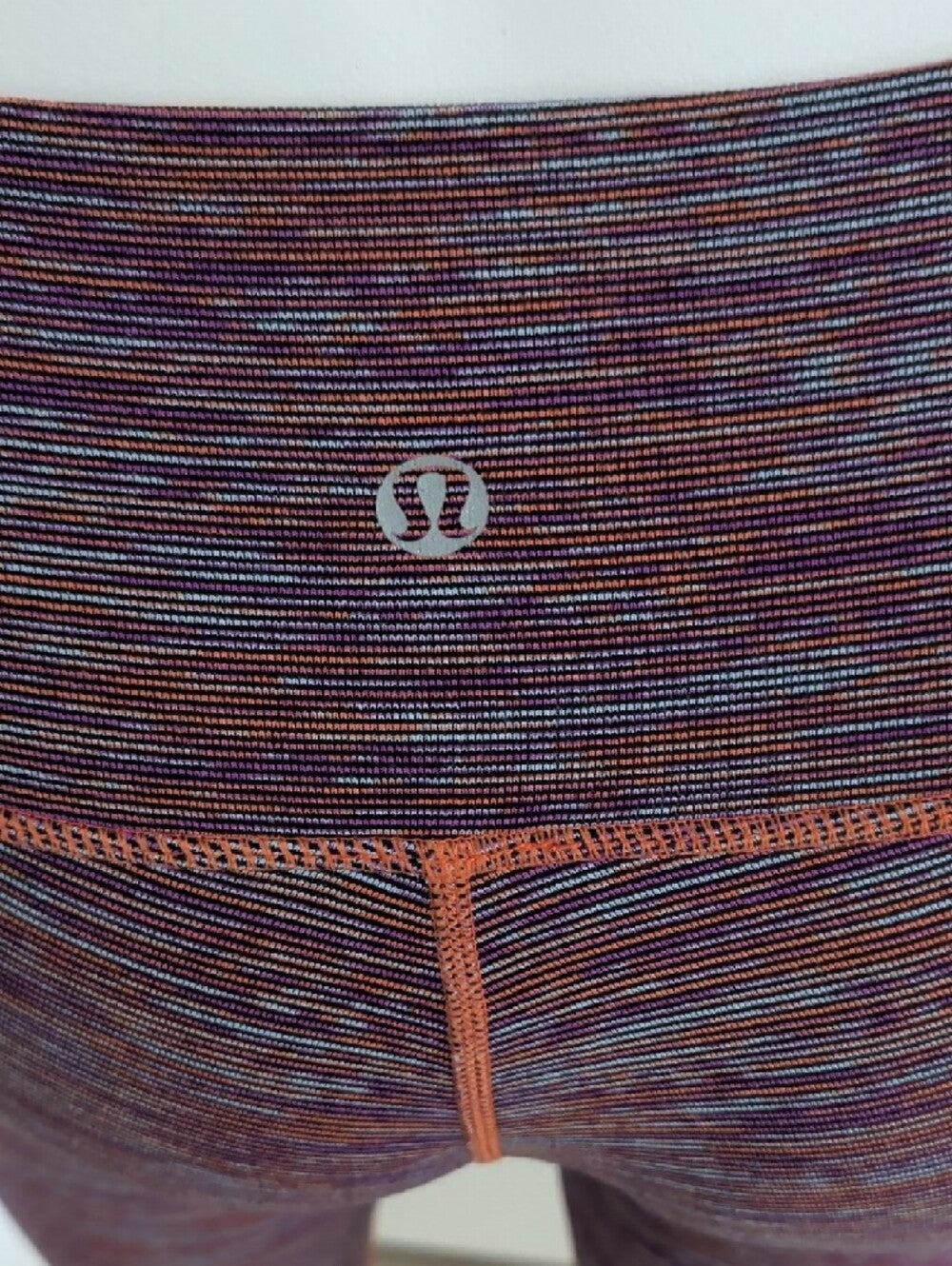 lululemon athletica Striped Purple and Orange Capri Leggings Women's 2