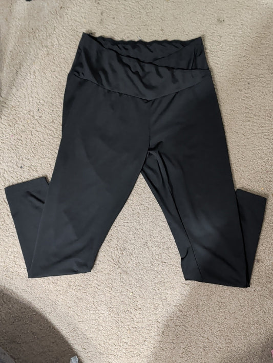 SHEIN Black Curve 1XL Fold-Over Waist Leggings