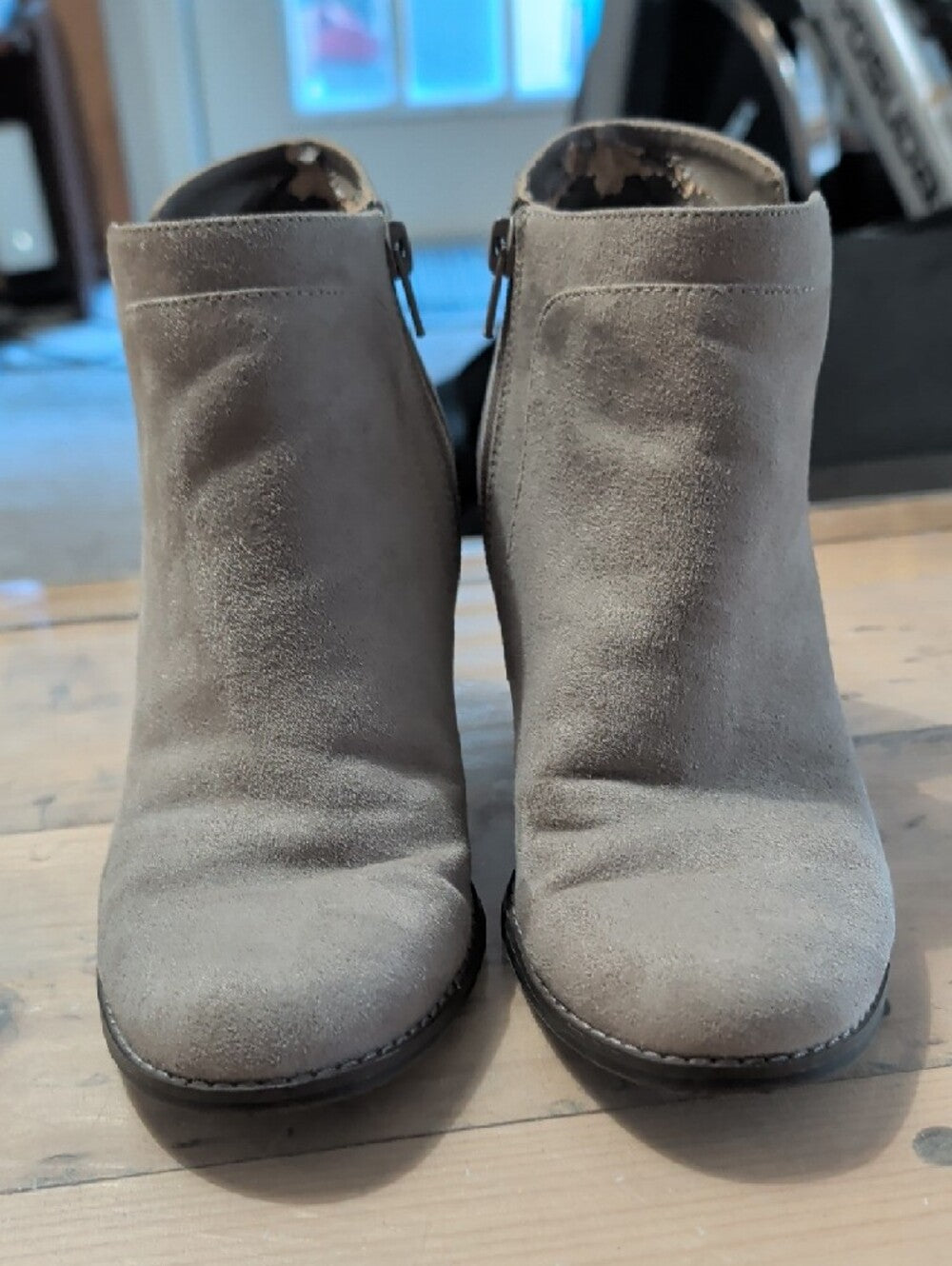 Anne Klein Faux Suede Wedge Ankle Boot - Taupe Women's 7