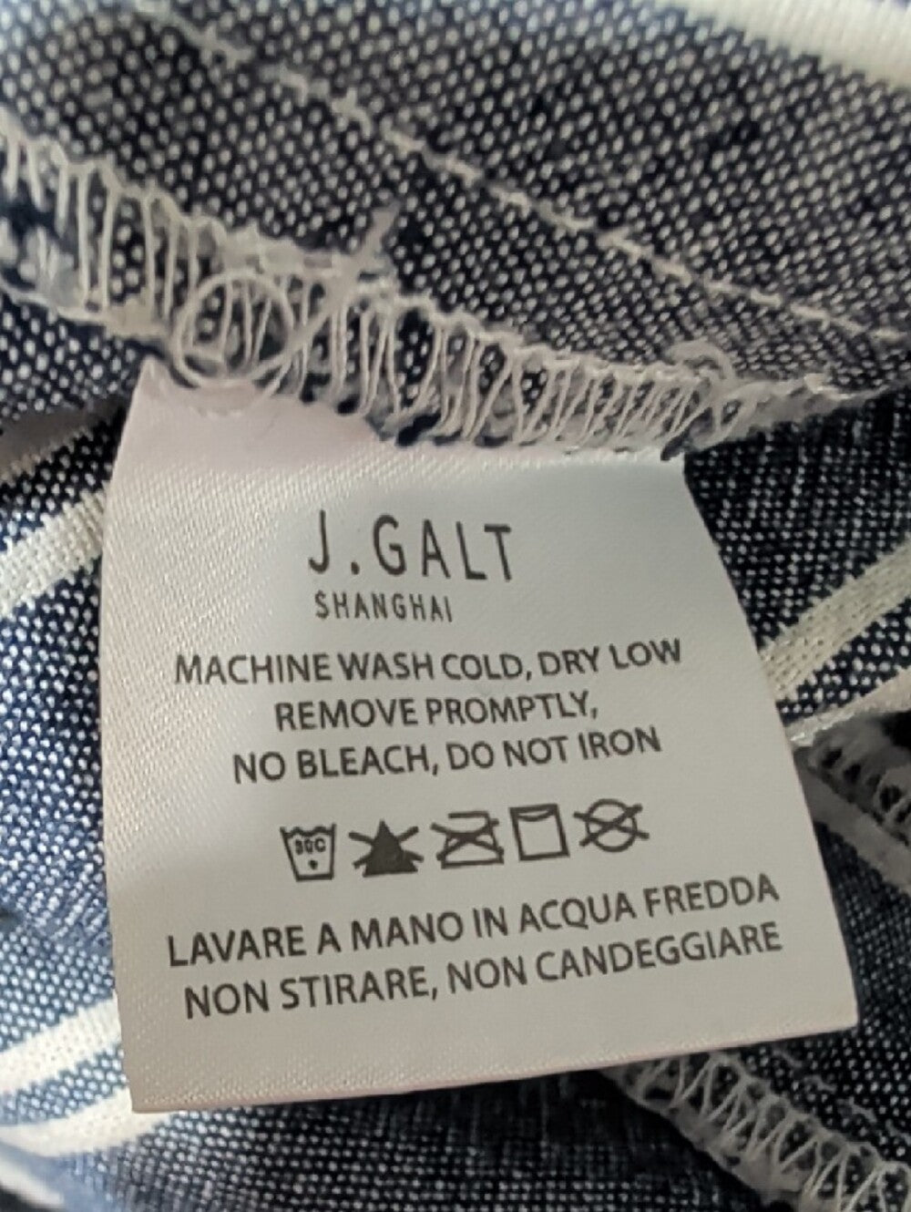 John Galt Striped Cropped Women's Pants - Blue XS/S