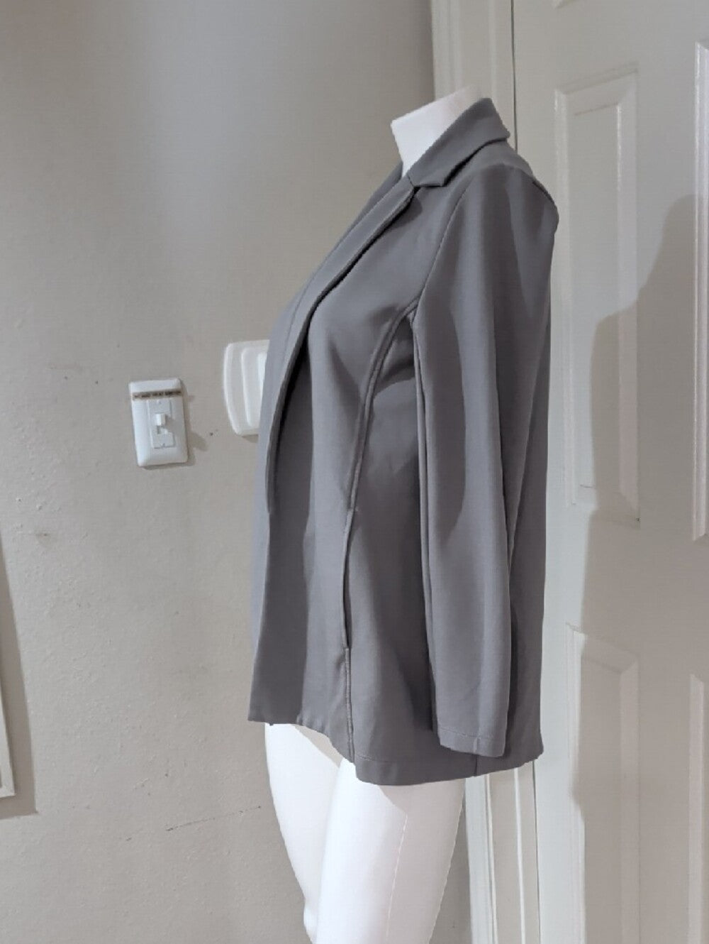 Eileen Fisher Light Gray Open Front Blazer XS