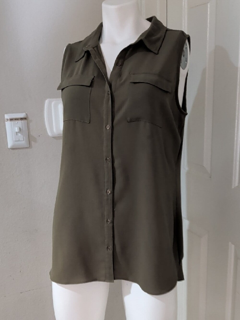Cato Olive Green Sleeveless Blouse Women's Large