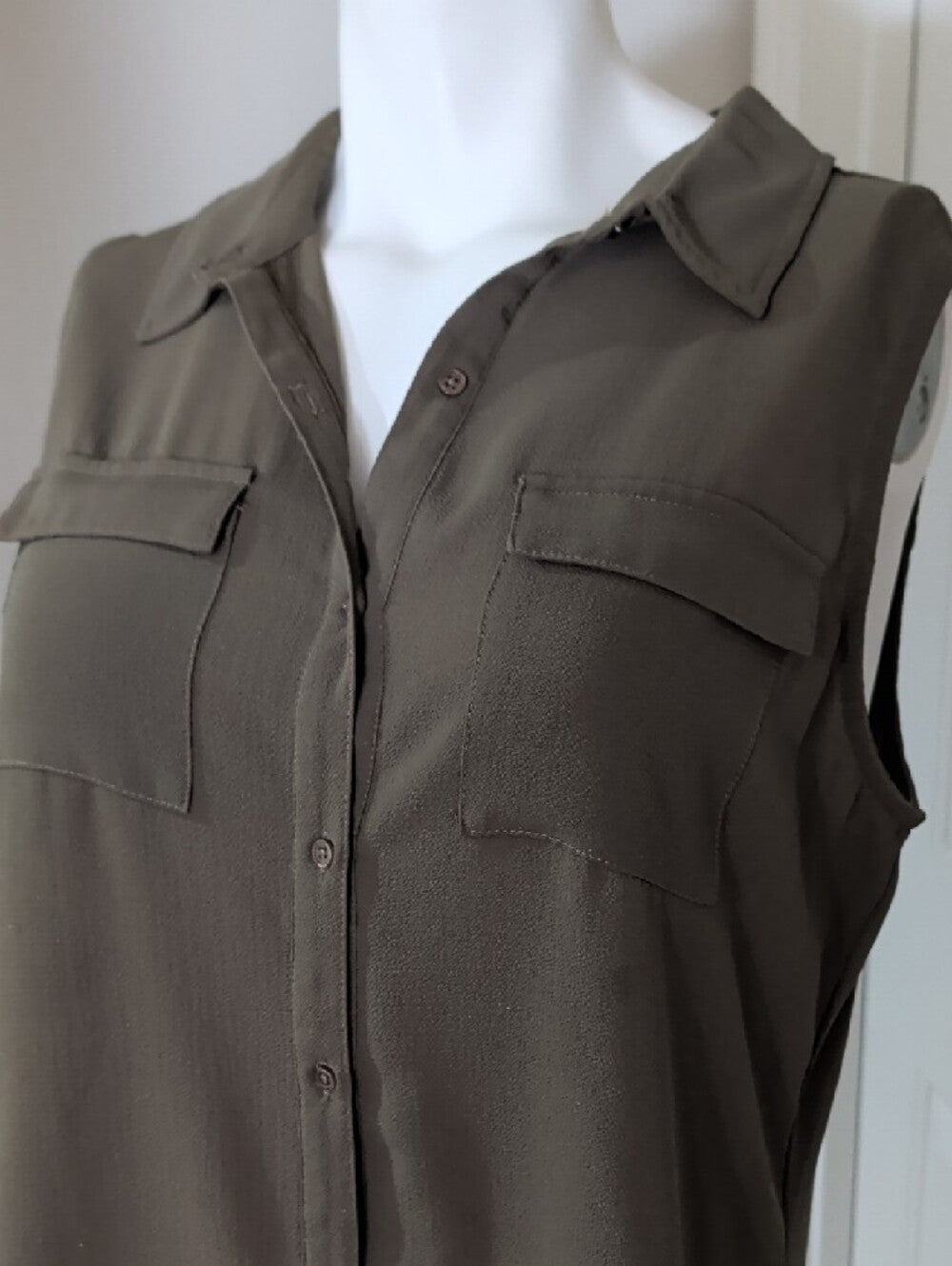 Cato Olive Green Sleeveless Blouse Women's Large