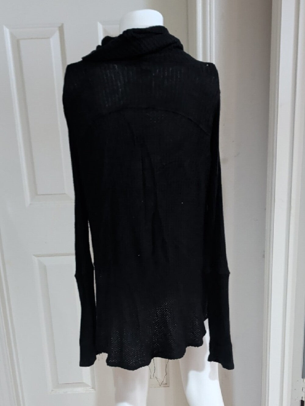 We The Free Black Ribbed Cowl Turtleneck Sweater Medium