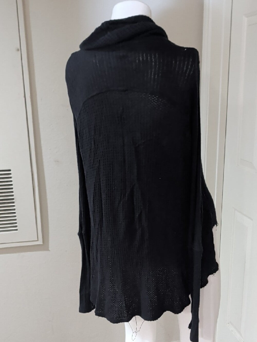 We The Free Black Ribbed Cowl Turtleneck Sweater Medium