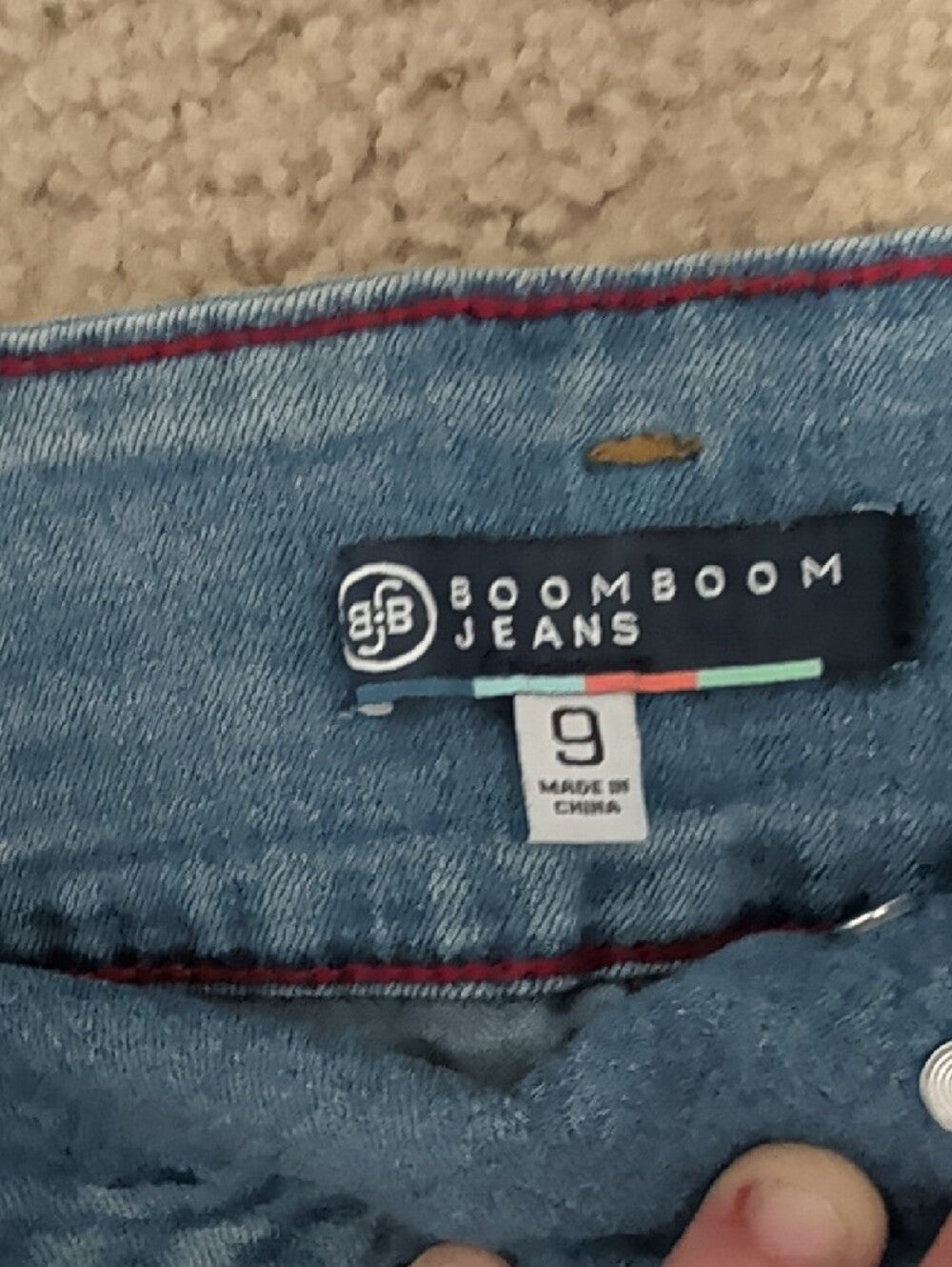 Boom Boom Jeans Medium Blue Distressed High-Waist Jean Shorts 9