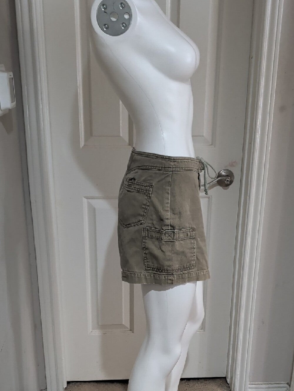 Vintage Rue 21 Women’s Olive Drawstring Utility Shorts Y2K