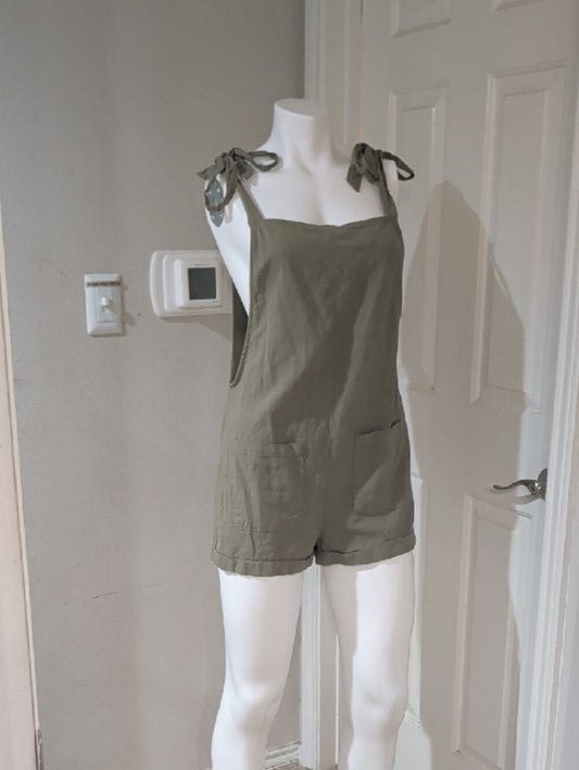 SHEIN Olive Green Casual Jumpsuit with Pockets Women's Medium
