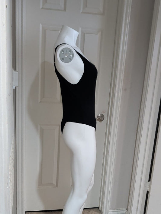 Free People Black Scoop Neck Bodysuit with Thin Adjustable Straps Medium