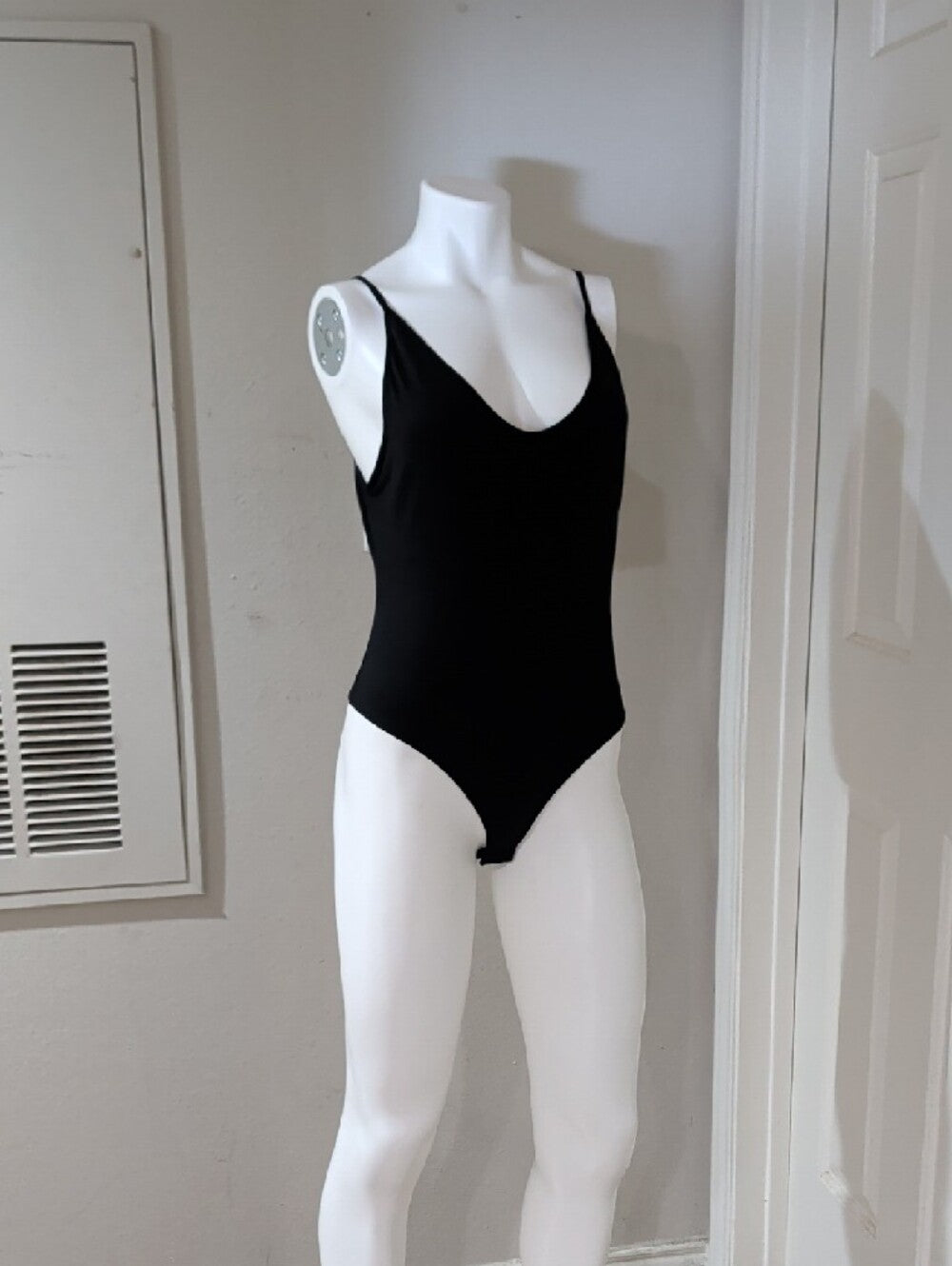 Free People Black Scoop Neck Bodysuit with Thin Adjustable Straps Medium