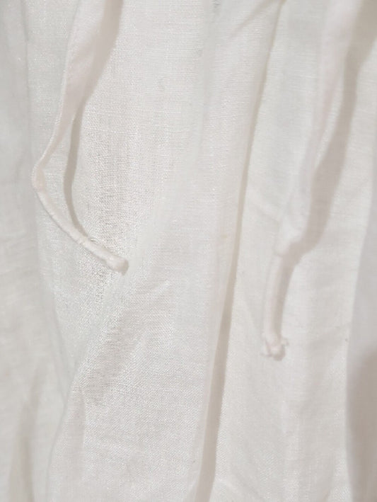 Pilcro Cream Linen Tie-Neck Sleeveless V-Neck Top Women's Large