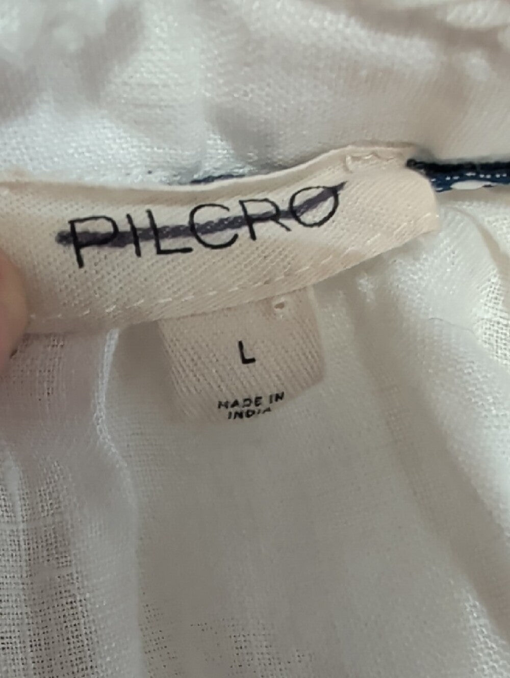 Pilcro Cream Linen Tie-Neck Sleeveless V-Neck Top Women's Large