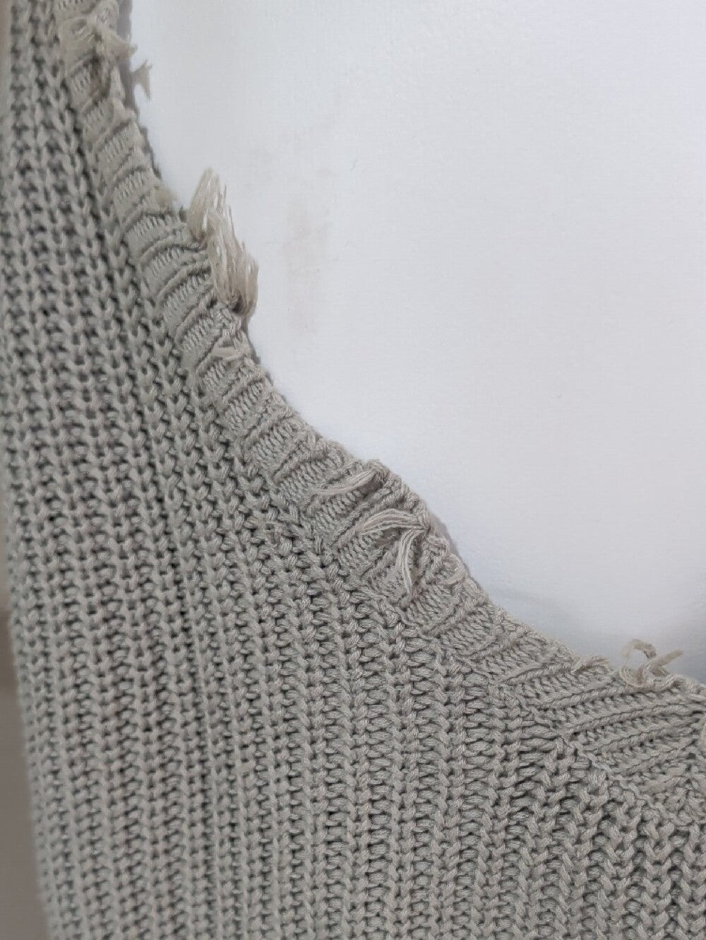Moon & Madison Off-Shoulder Distressed Rib Knit Sweater-Mint Green Women's Small