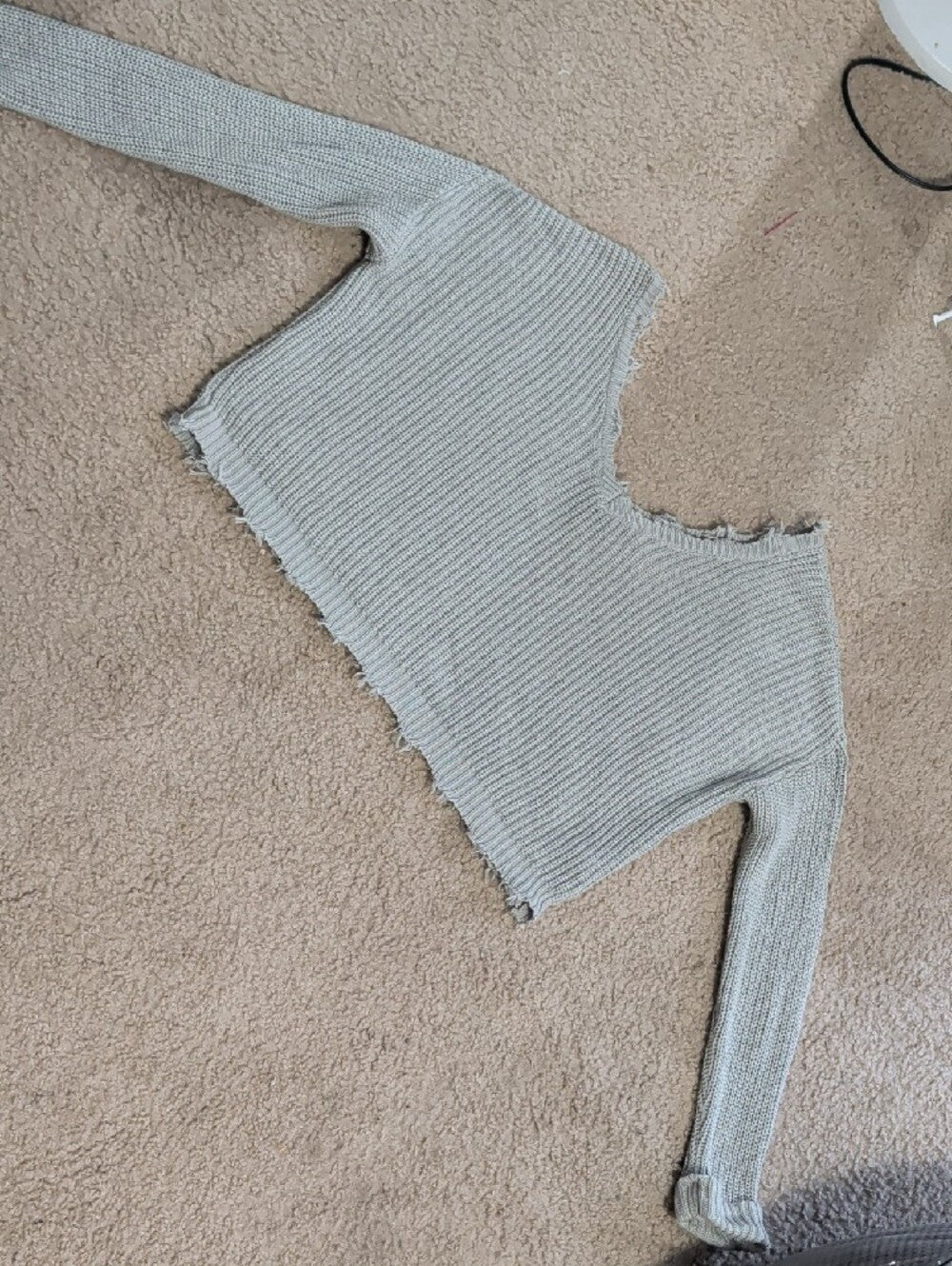 Moon & Madison Off-Shoulder Distressed Rib Knit Sweater-Mint Green Women's Small