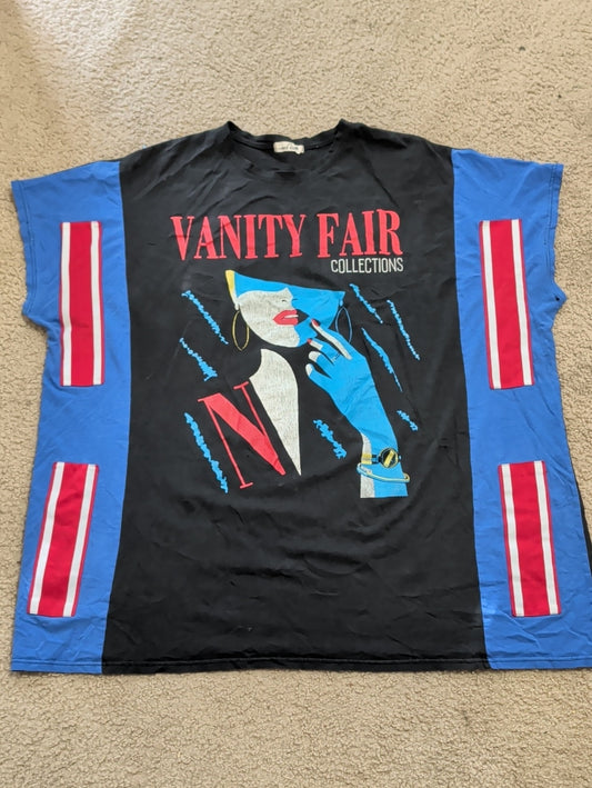 Vanity Fair Collections Graphic Tee - Black & Royal Blue Women's 3XL