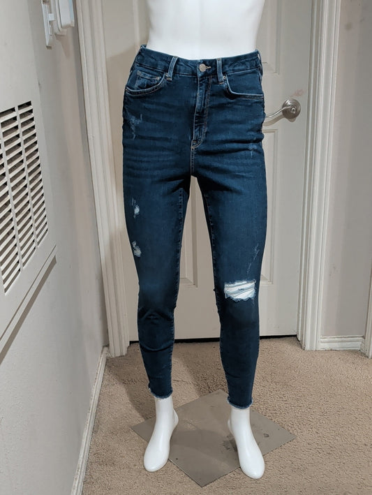 &Denim Dark Blue High-Rise Distressed Women’s Jeans Women's US 6/ AEU 36