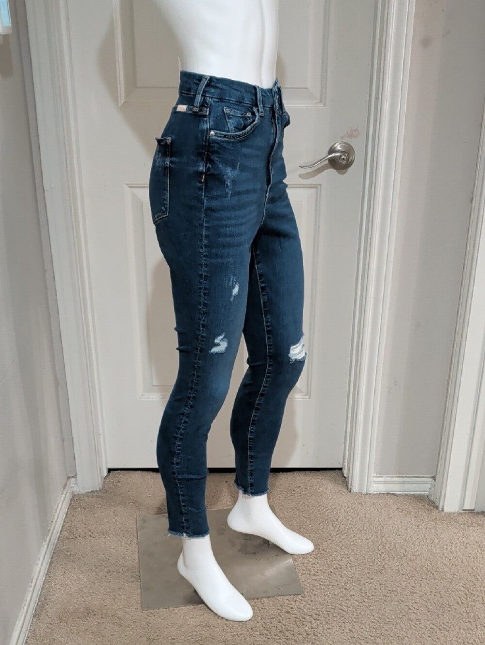 &Denim Dark Blue High-Rise Distressed Women’s Jeans Women's US 6/ AEU 36