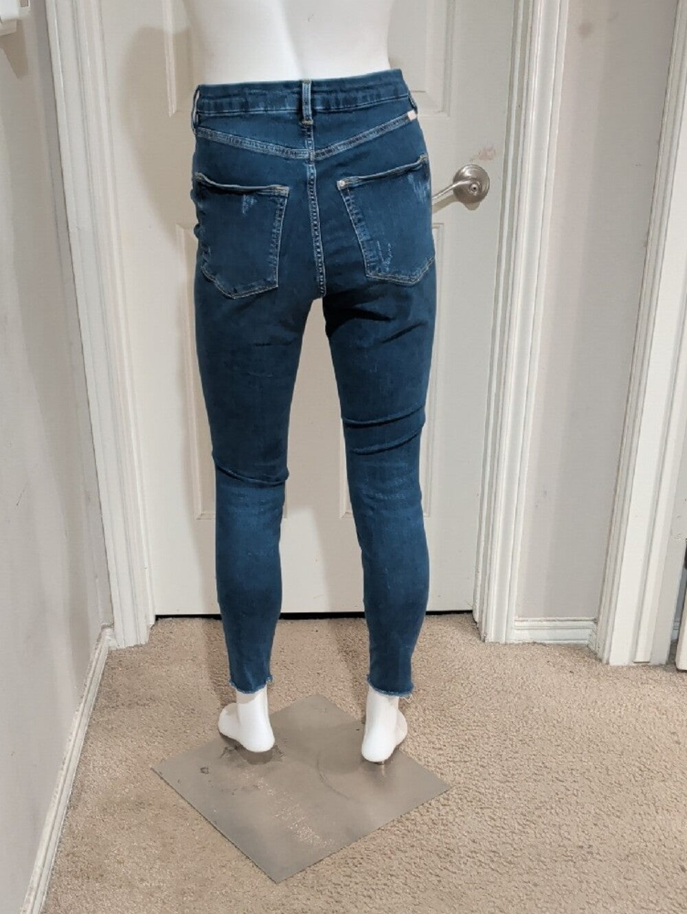 &Denim Dark Blue High-Rise Distressed Women’s Jeans Women's US 6/ AEU 36