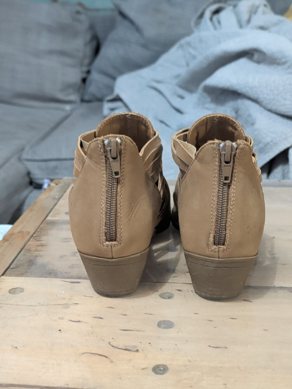 Coldwater Creek Nubuck Leather Women's Tan Ankle Boots Size 8