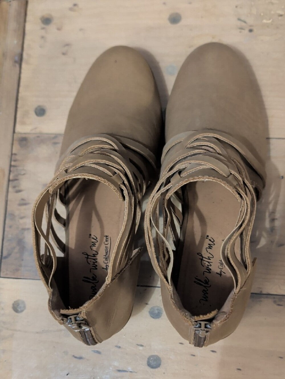 Coldwater Creek Nubuck Leather Women's Tan Ankle Boots Size 8