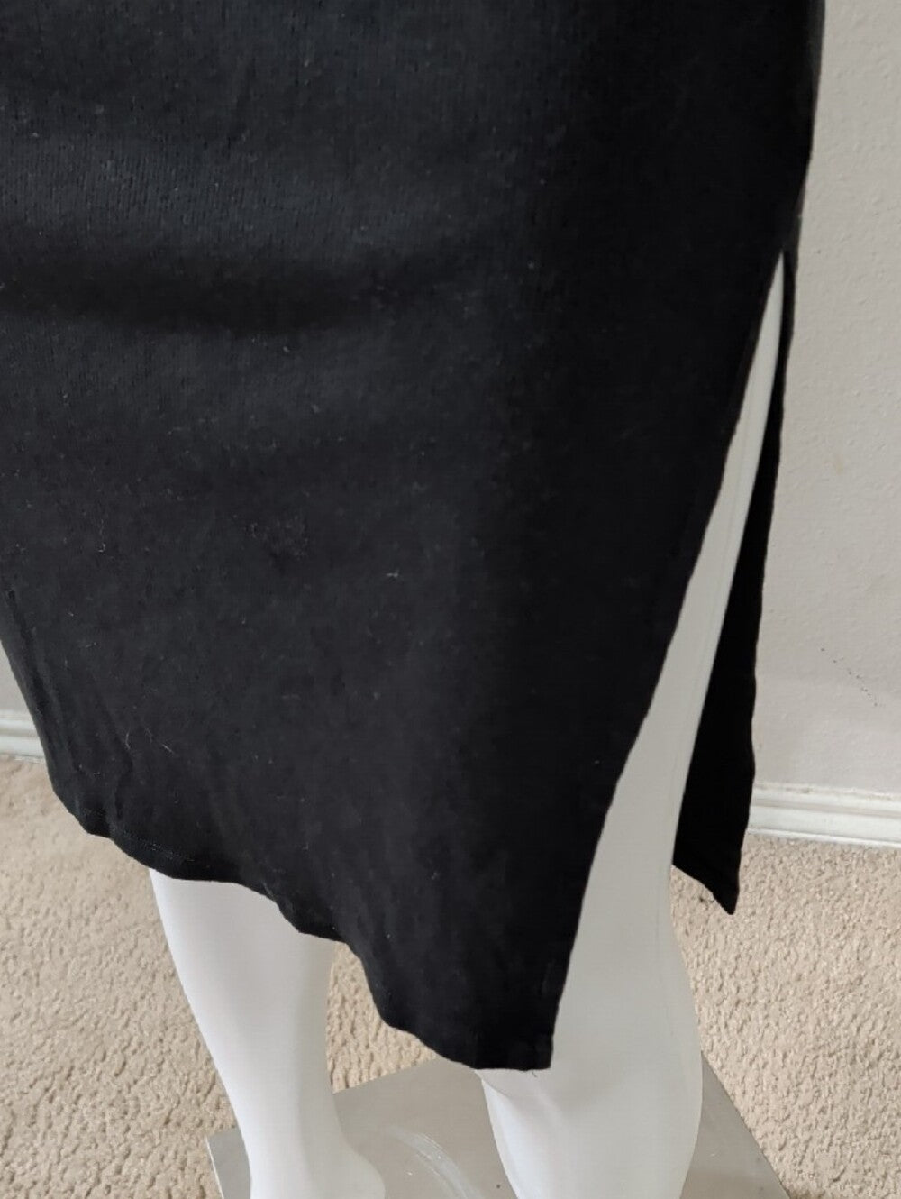 Retro No Boundaries Black Short-Sleeve Midi Dress with Side Slit Women's Medium y2k
