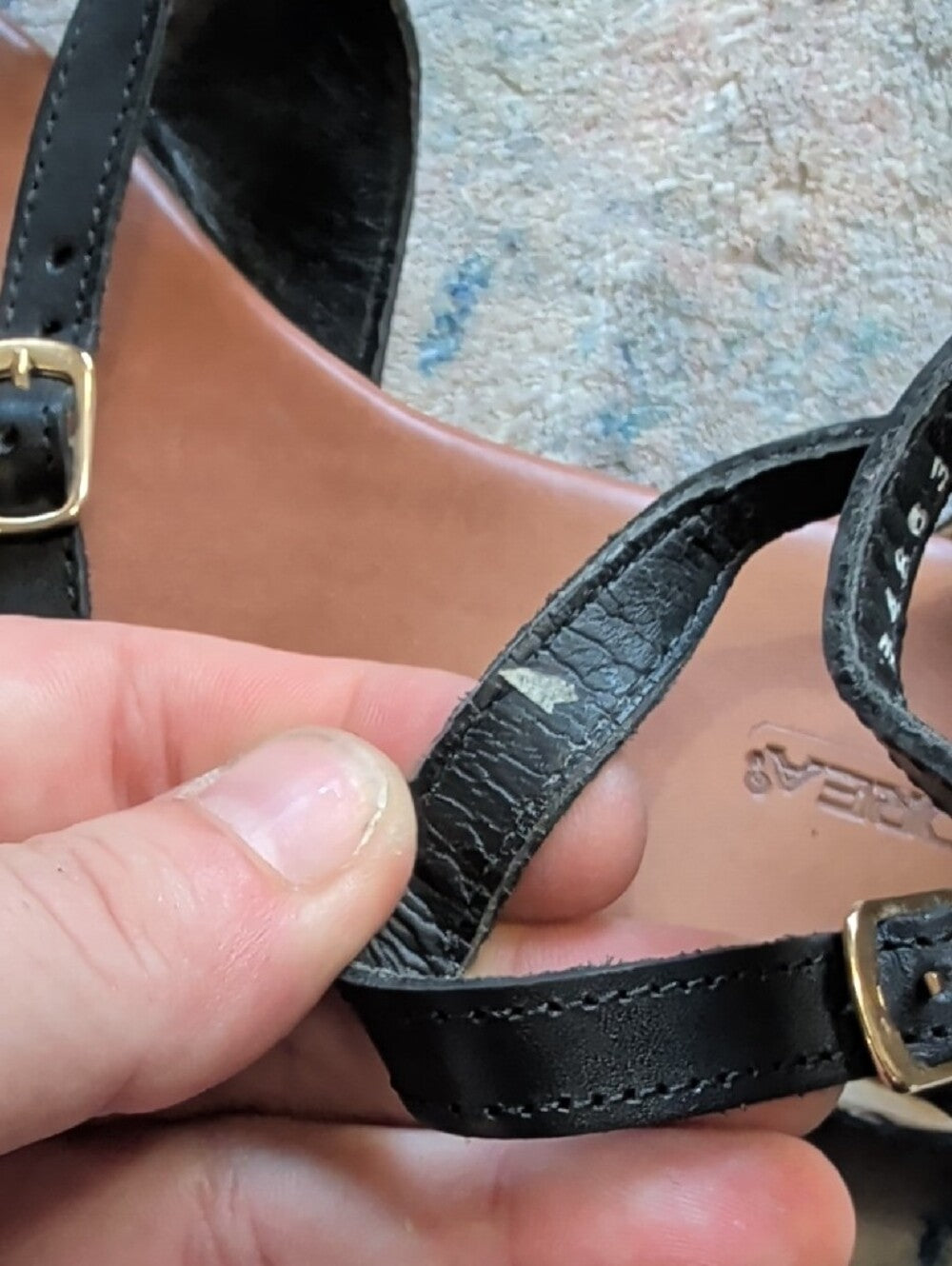 ANDREA FENZI Black Strappy Ankle Buckle Leather Sandals Women's 10 US