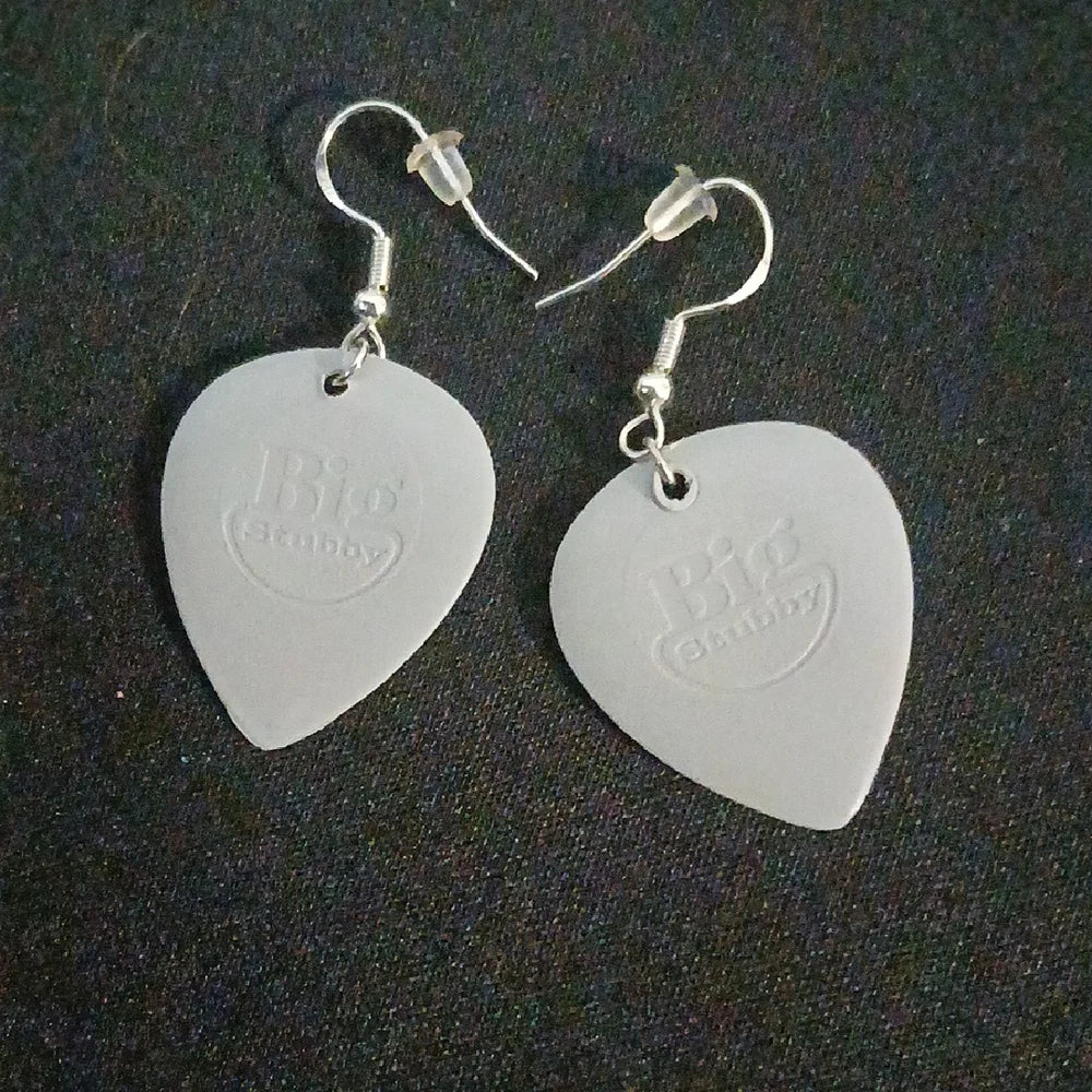 Big Stubby Gray Guitar Pick Earrings