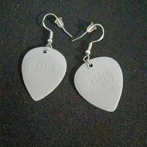 Big Stubby Gray Guitar Pick Earrings