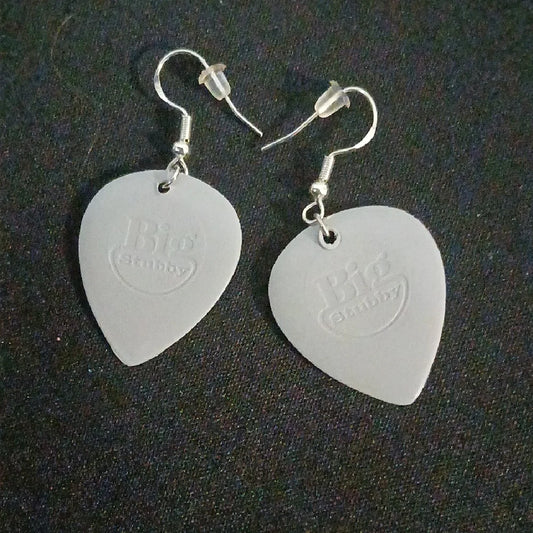 Big Stubby Gray Guitar Pick Earrings