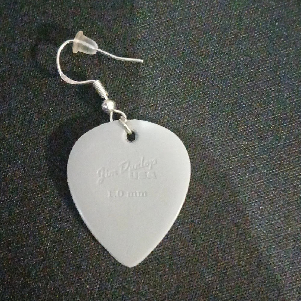 Big Stubby Gray Guitar Pick Earrings