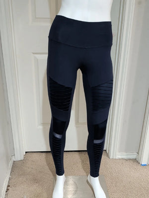 ALO Yoga Navy Blue Moto Leggings‎ XS Mid Rise Full Length