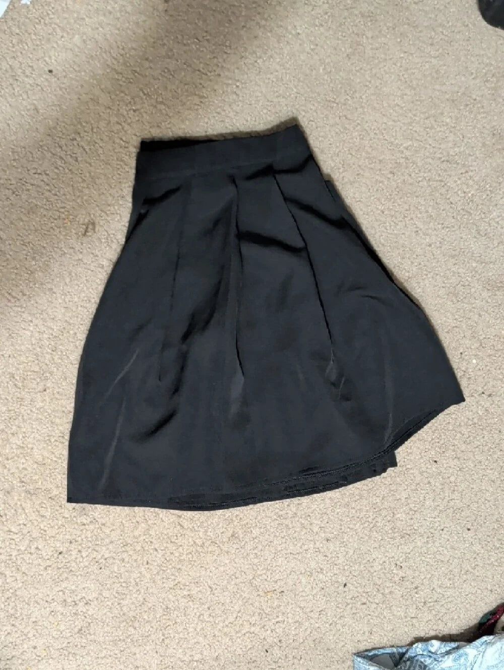 Shein Curve Black Mini Pleated Skirt 2XL