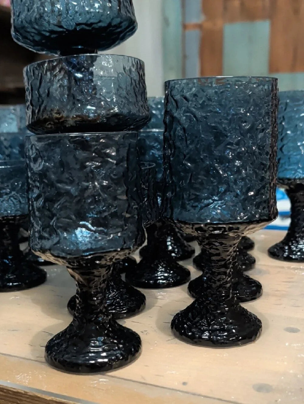 Lenox Blue Hand-Blown Crystal Glassware 35 pc. set