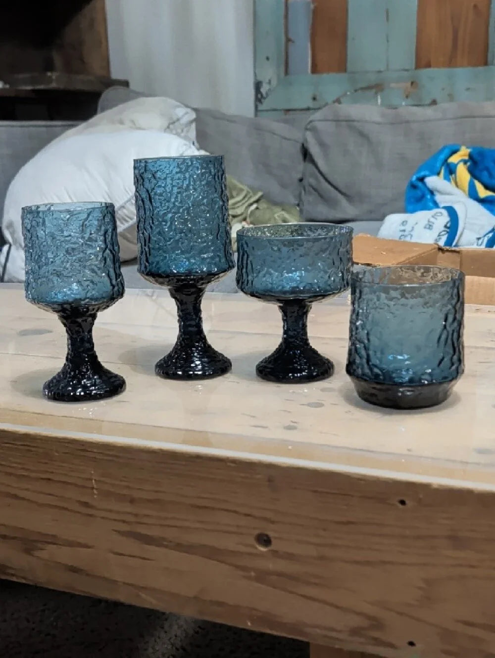 Lenox Blue Hand-Blown Crystal Glassware 35 pc. set