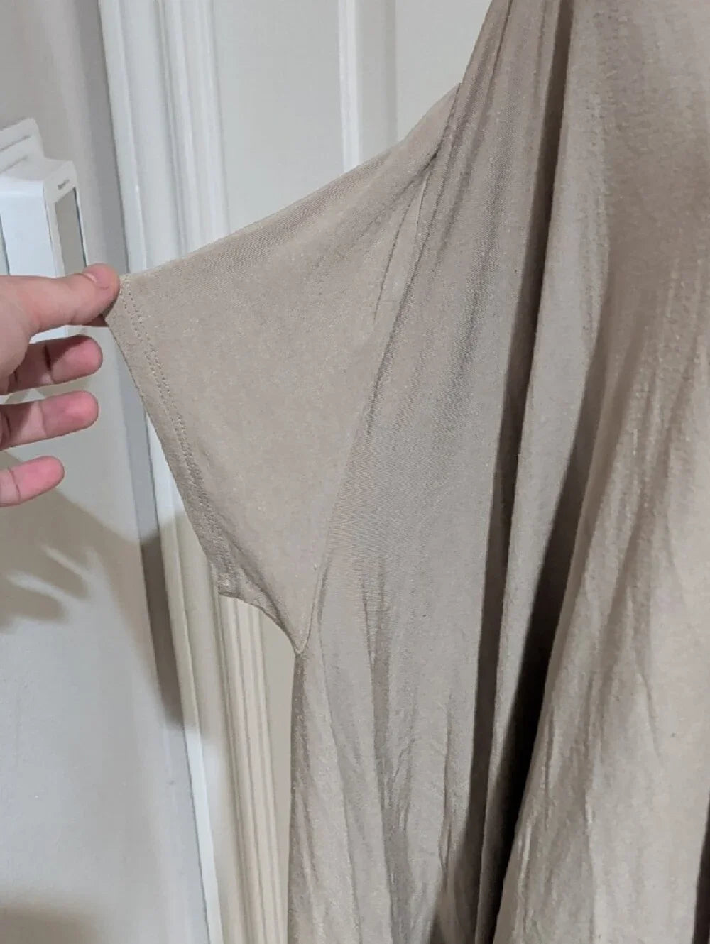 Cherish Taupe Asymmetric Tunic Top O/S