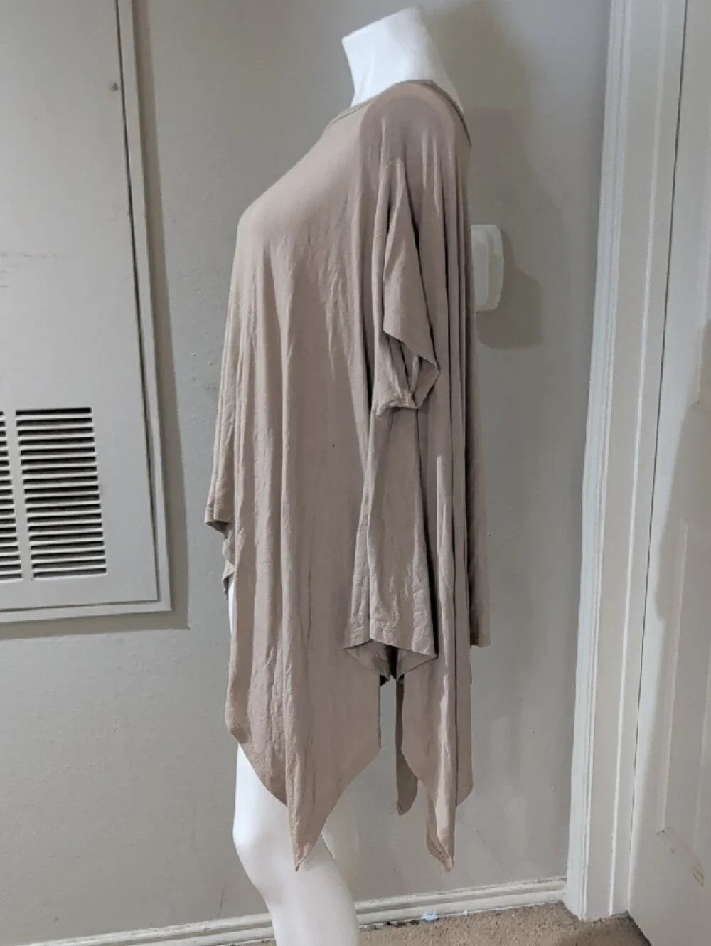 Cherish Taupe Asymmetric Tunic Top O/S