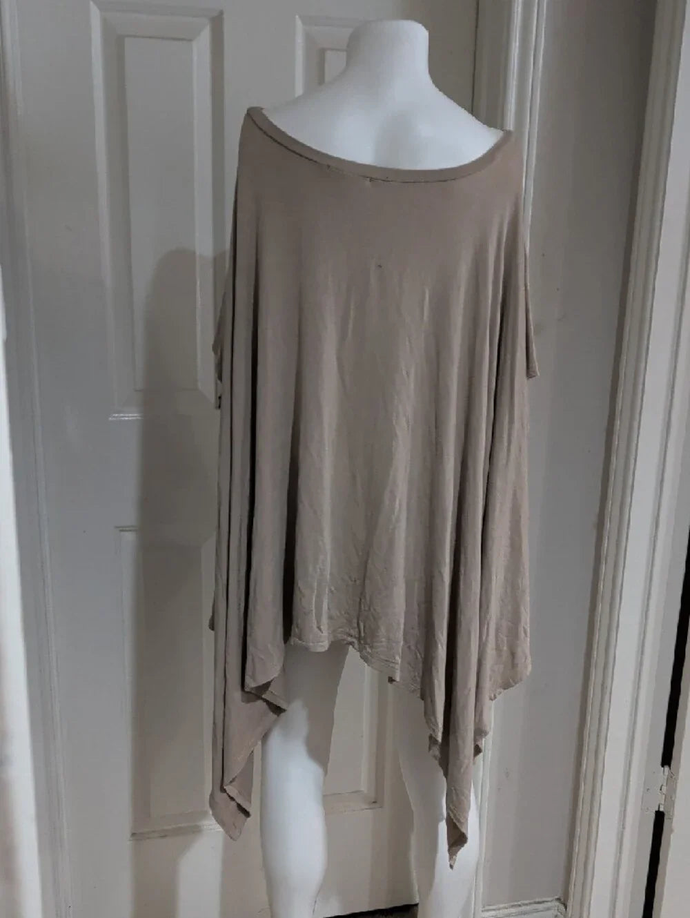 Cherish Taupe Asymmetric Tunic Top O/S